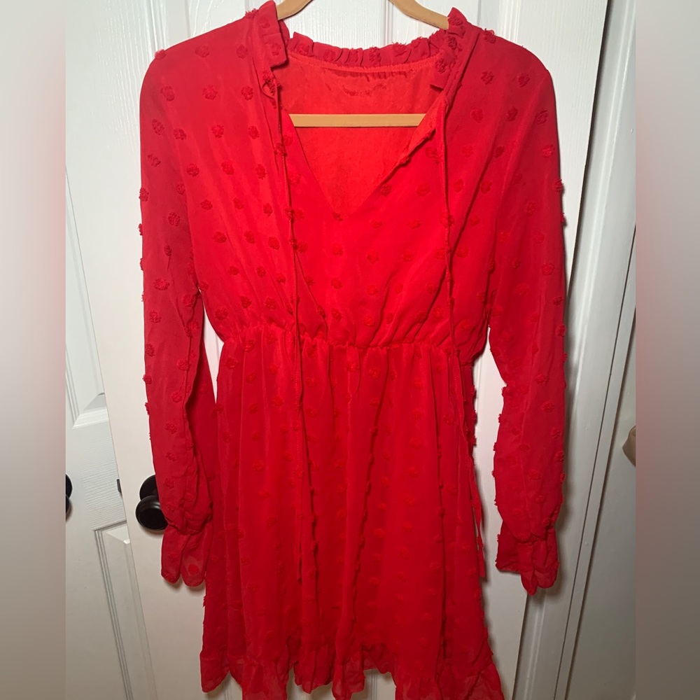 Jcrew red holiday dress